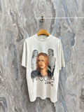 White graphic T-shirt with Nicole Kidman front print and large face artwork