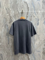 Dark charcoal short-sleeve T-shirt, plain back view with round crew neck