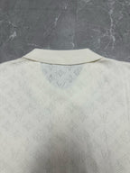 Louis Vuitton short-sleeve button-up shirt, white, rounded back yoke and texture
