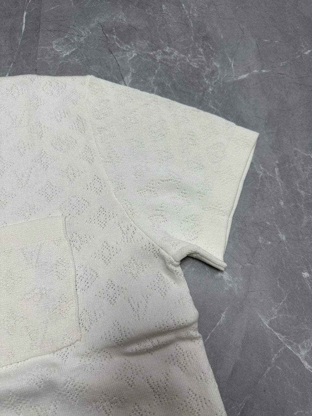 Louis Vuitton short-sleeve button-up shirt, white, short cuff and side seam
