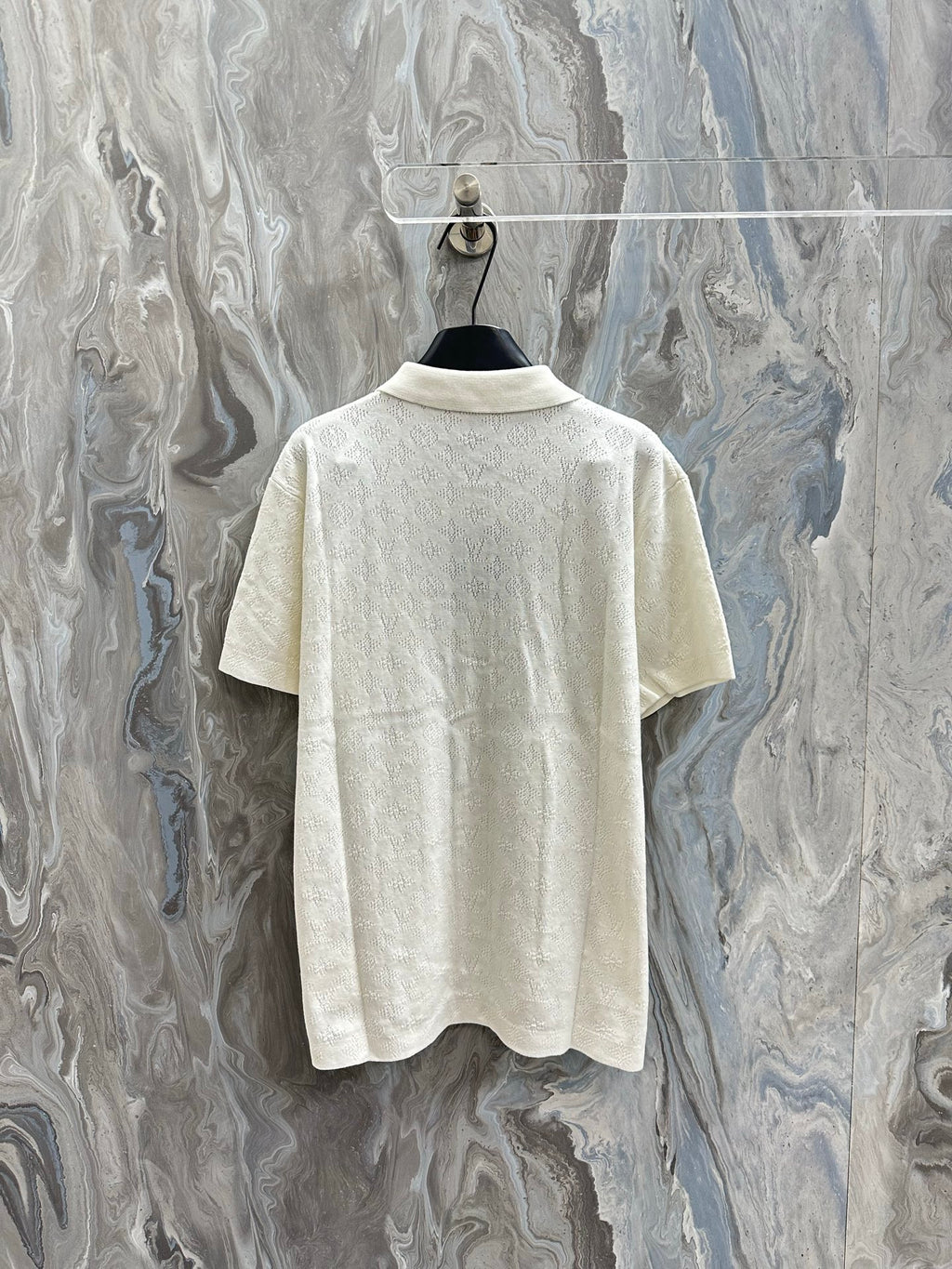 Louis Vuitton short-sleeve button-up shirt, white, plain back