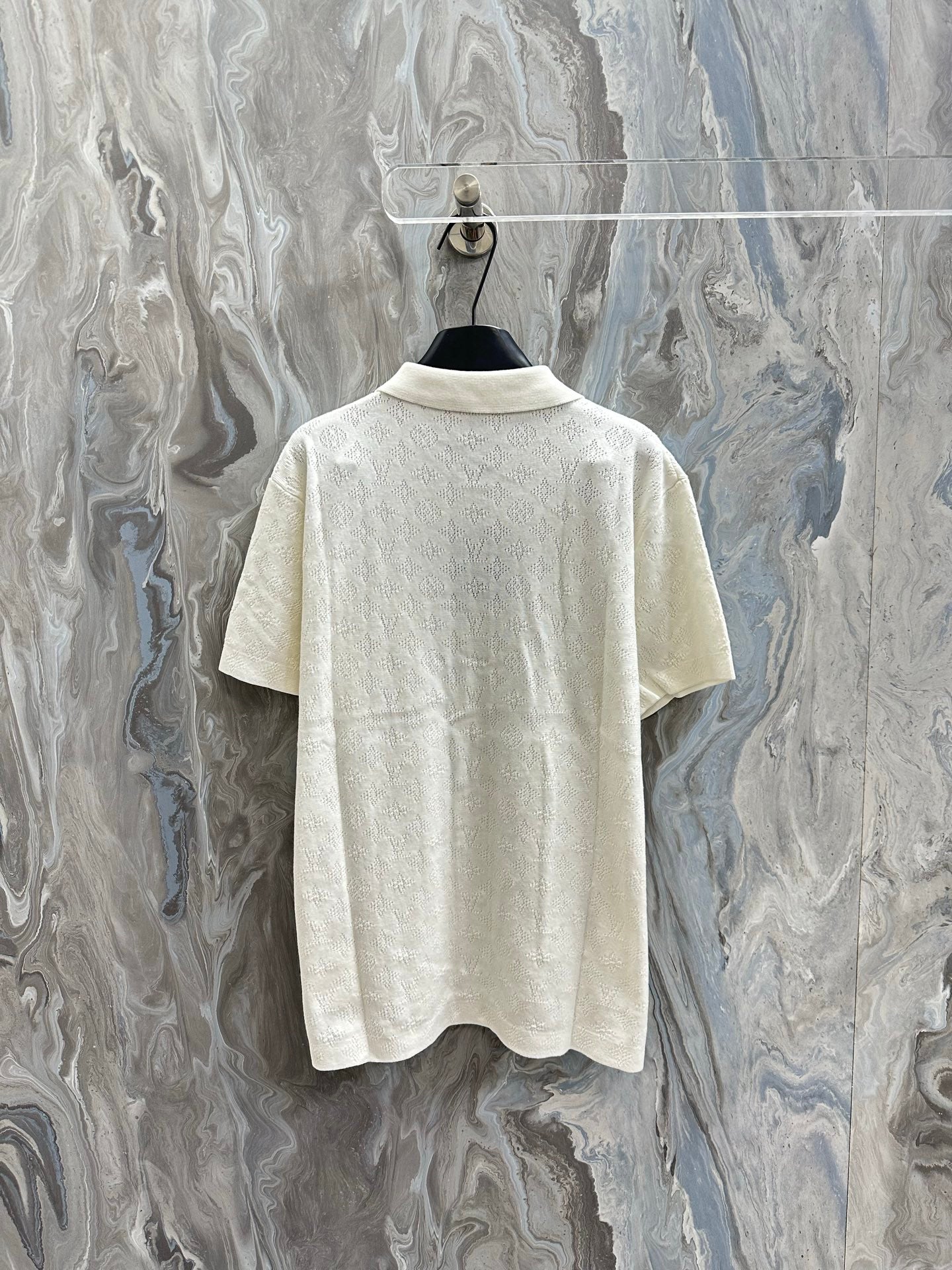 Louis Vuitton short-sleeve button-up shirt, white, plain back