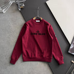 Stone Island crewneck sweatshirt, maroon, long sleeves with front graphic