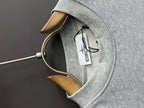 Grey sweatshirt collar with inner brand neck label