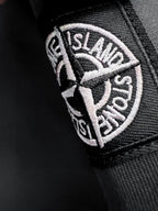 Stone Island sweatshirt embroidered crest patch on sleeve, black and white