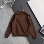 Brown crewneck sweatshirt back view with relaxed fit