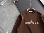 Brown crewneck sweatshirt with Stone Island star logo on front