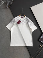 Gucci short-sleeve T-shirt, white with GG-style allover print and crew neck