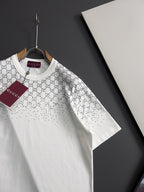 Gucci short-sleeve T-shirt with GG monogram and speckled detailing at chest