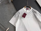 Gucci short-sleeve T-shirt with GG monogram pattern, crew neck, maroon tag