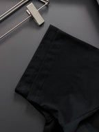 Black shorts with stitched waistband and small side seam detail