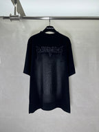 Graphic T-shirt, dark navy back with large outlined logo-style print