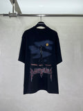 Balenciaga graphic T-shirt, dark navy crewneck with multicolor front artwork