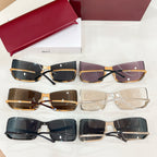 Gucci glasses set with three lens shades: dark, purple, and clear, black frames