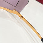 Gucci sunglasses gold hinge detail with mauve lens panel