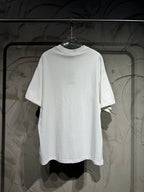 White crew-neck short-sleeve T-shirt with straight hem