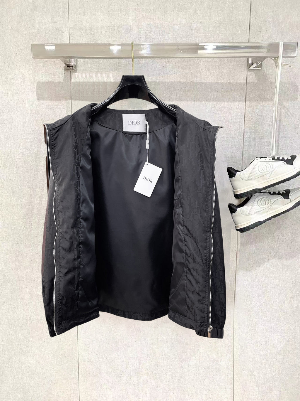 Dior hooded jacket, open front with inner label and zipper placket