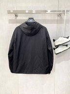 Dior hooded jacket, dark color with hood and full back view