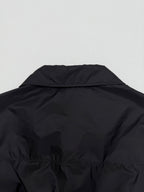 Prada short jacket back upper yoke with curved collar and shoulder gathers