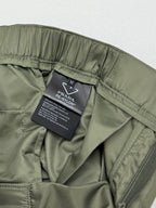Olive cargo shorts with interior PRADA care label and side seam