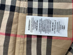 Burberry plaid shirt care label inside near seam