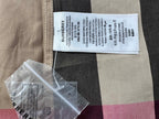 Burberry woven size label on beige black white plaid short-sleeve shirt