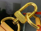 Louis Vuitton padlock detail in gold tone on bag hardware