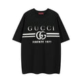 Black short-sleeve T-shirt with Gucci logo and "Firenze 1921" front graphic
