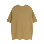 Tan Gucci short-sleeve T-shirt, plain back view with crew neck and short sleeves