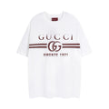 White Gucci T-shirt with large GUCCI Firenze 1921 logo print