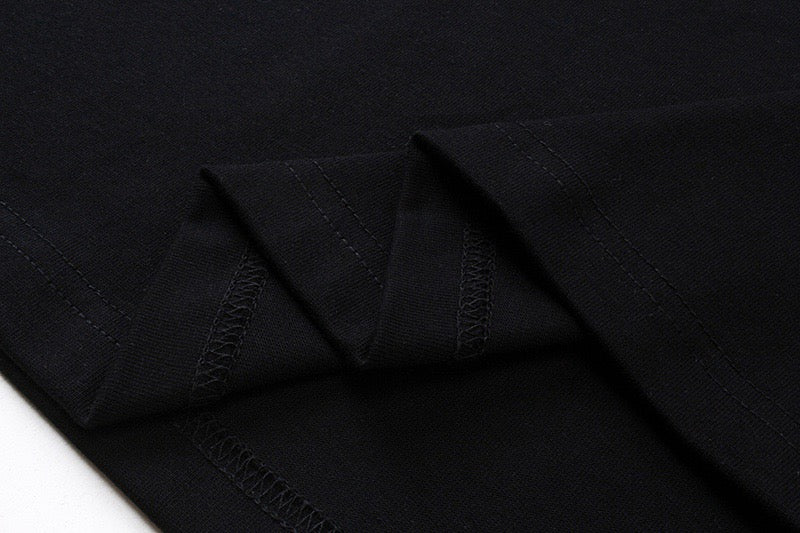 Gucci short-sleeve T-shirt black, fabric and seam stitching detail