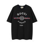 Gucci short-sleeve T-shirt, black, GUCCI FRENZE 1921 logo print