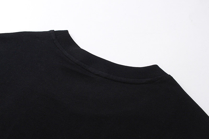 Gucci short-sleeve T-shirt black, ribbed crew neck collar