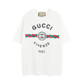 White Gucci short-sleeve T-shirt with front “GUCCI FIRENZE 1921” graphic