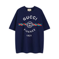 Navy short-sleeve T-shirt with Gucci Firenze 1921 graphic