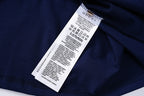 Navy T-shirt with interior care label at back seam