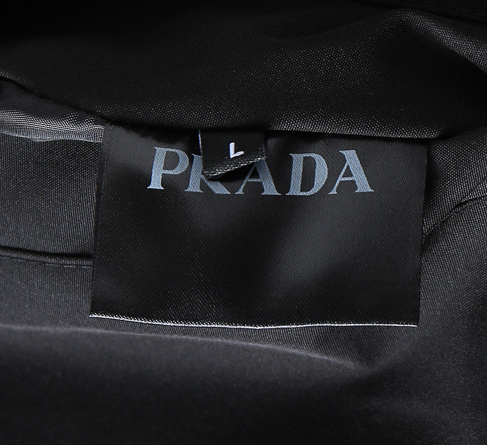 Prada brand label inside collar
