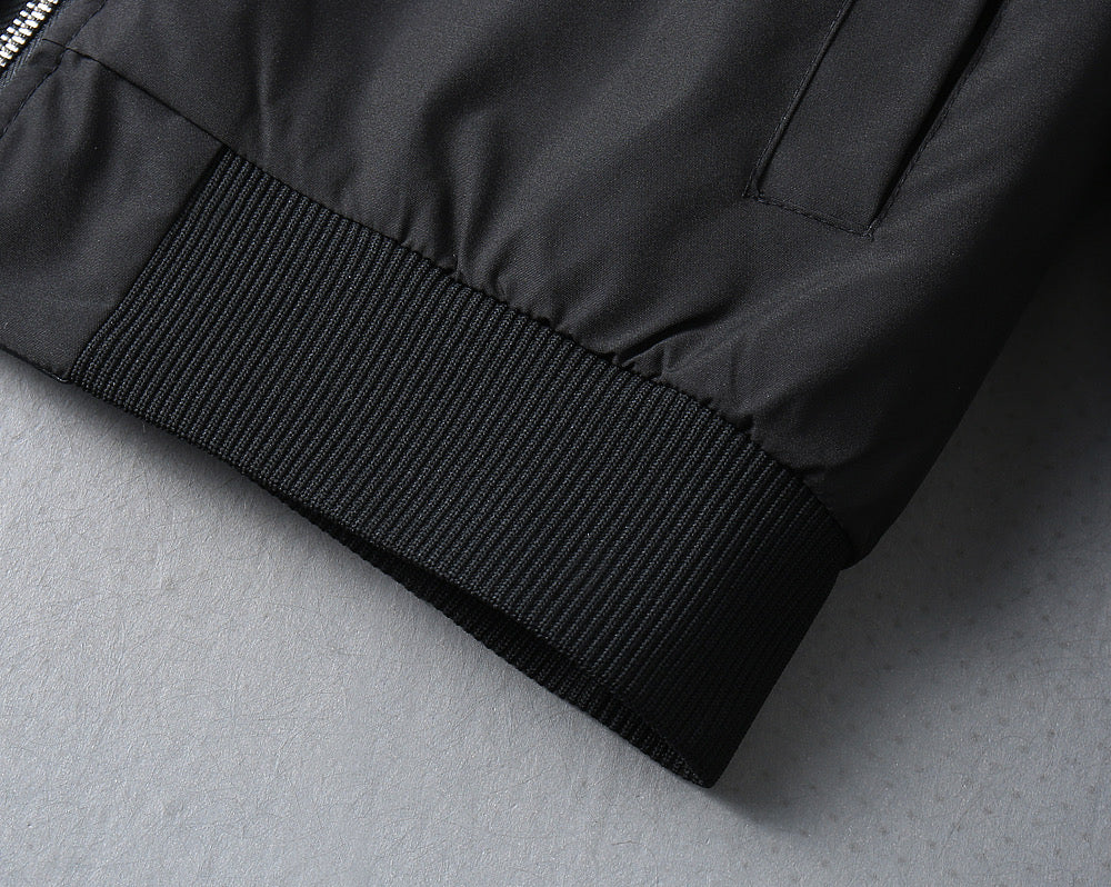Prada jacket ribbed hem cuff with stitched edge