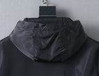 Prada long jacket hood and high collar with gathered back yoke