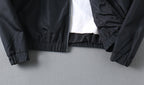 Prada long jacket hem with elastic cuffs and partial white inner lining