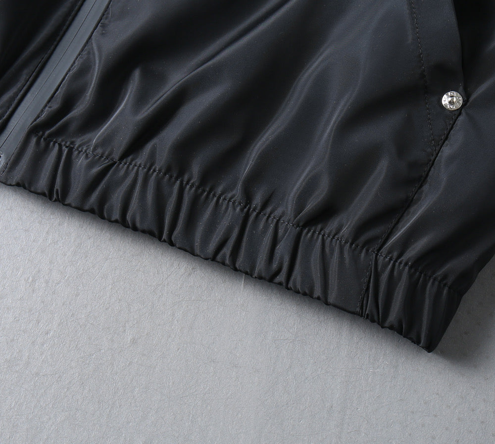 Prada black jacket hem with elastic gathered finish