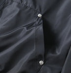 Prada long jacket front placket with snap buttons