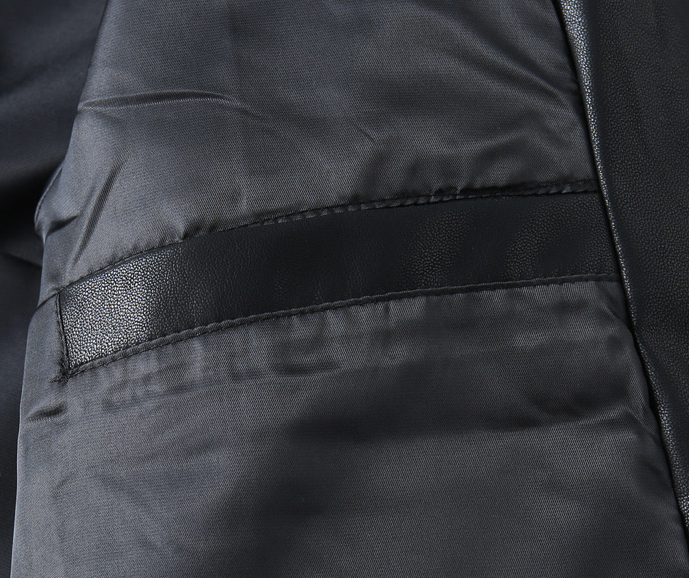 Prada leather jacket inner lining with stitched panel detail