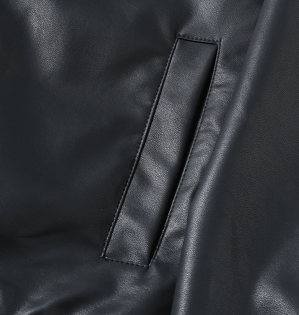 Prada leather jacket sleeve seam and inner label detail