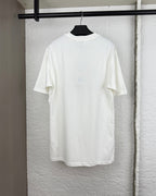 White short-sleeve T-shirt with crew neck and plain back.