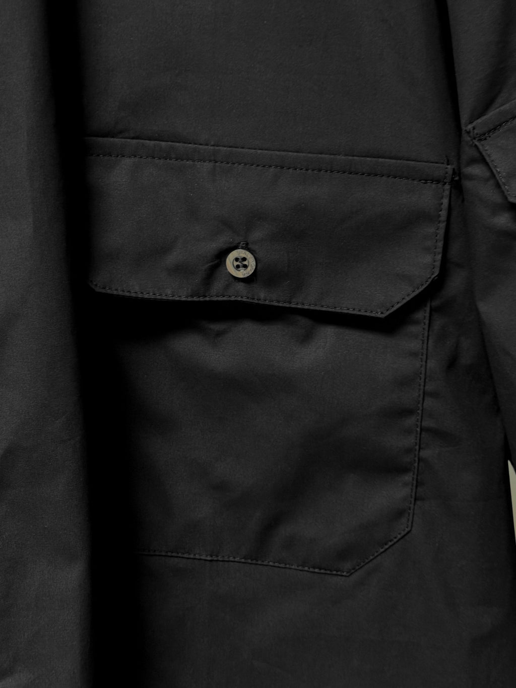 Balenciaga black shirt pocket detail with flap and round button