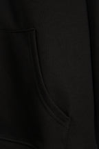 Black hoodie sleeve seam and ribbed cuff