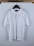 Gucci white crew-neck short-sleeve T-shirt with front pocket