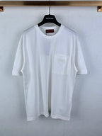 Gucci white crew-neck short-sleeve T-shirt with front pocket