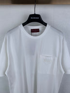 Gucci white crew-neck T-shirt with chest pocket detail